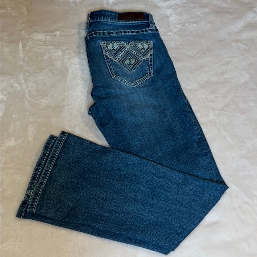 Rock & Roll Cowgirl Women's Blue Boot Cut Denim Jeans SZ  W 27 X L 32